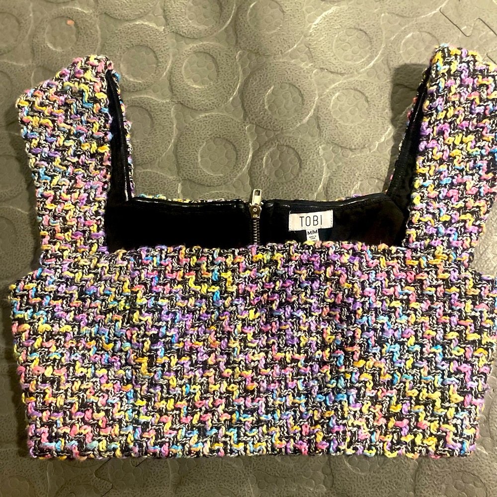 Multi colored crochet crop top.